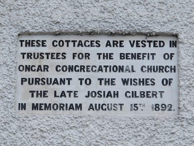Plaque on Livingstone Cottages, High Street, Chipping Ongar