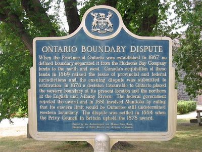 Ontario Boundary Dispute