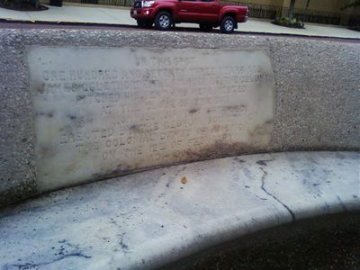 Bench marking Oglethorpe's tent