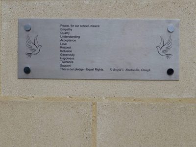 Peace pledge, St Brigid's PS, Altamuskin