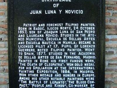 Birthplace of Juan Luna y Novicio historical marker