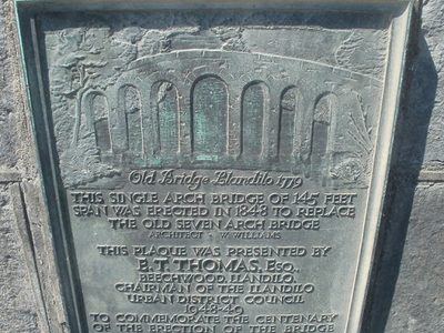 Centenary plaque, Llandeilo Bridge