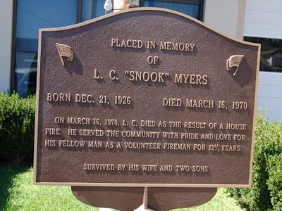 Placed in Memory of L.C."Snook" Myers