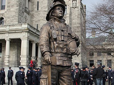 The Last Alarm:  Fallen Fire Fighters Memorial Statue