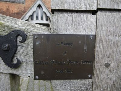 Plaque on the gate