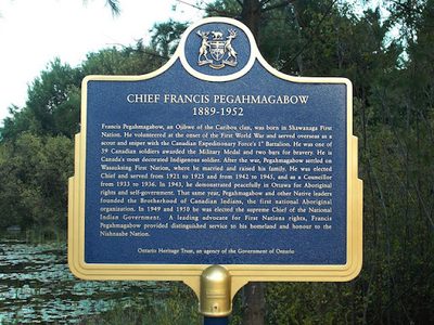 Chief Francis Pegahmagabow 1889-1952