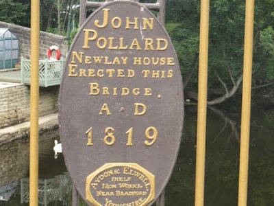 Plaque on Newlay Bridge
