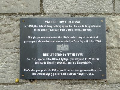 Plaque, Llandovery Station
