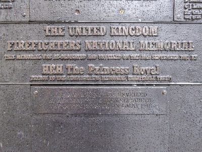 The United Kingdom National Firefighters Memorial, Sermon Lane, London EC2