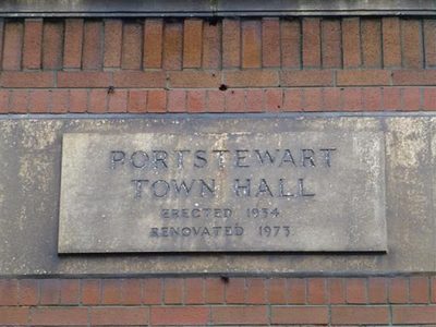 Plaque, Portstewart Town Hall