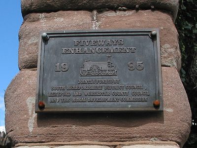 Commemorative plaque at Fiveways