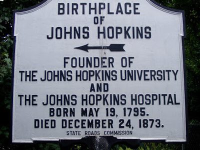 Birthplace of Johns Hopkins