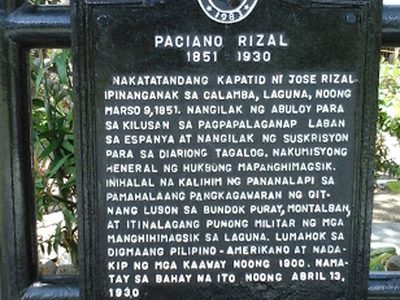 Paciano Rizal historical marker
