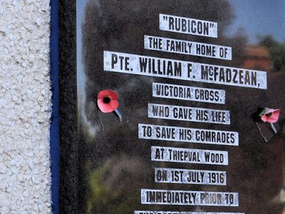 McFadzean VC plaque, Belfast