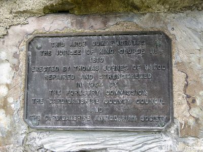 Plaque, The Arch, Ceredigion
