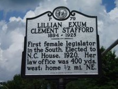 LILLIAN EXUM CLEMENT STAFFORD    1886-1925