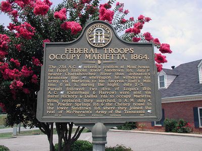 Federal Troops Occupy Marietta 1864