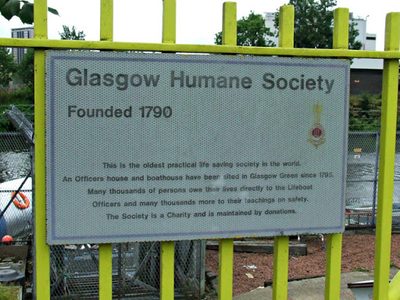 Glasgow Humane Society plaque