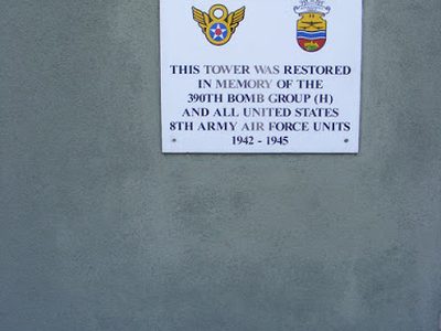 Plaque on the wall of Parham Airfield Museum