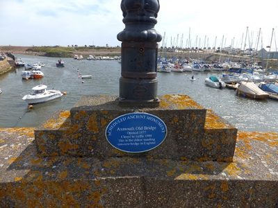 Plaque on Axmouth Old Bridge