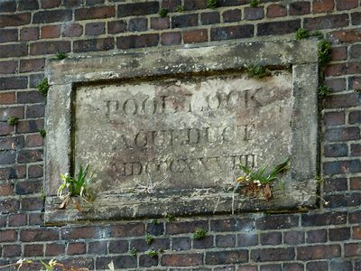 Aqueduct stonework sign  near Hardings Wood, Staffordshire