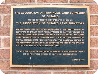 The Association of Provincial Land Surveyors of Ontario