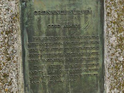 Cold Ashby Triangulation Pillar plaque on 18 April 2016
