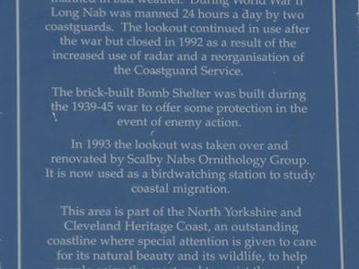 Plaque on Long Nab Coastguard Station