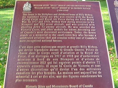William Avery "Billy" Bishop and his Boyhood Home