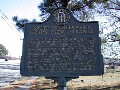Route of Stewart's Corps from Atlanta