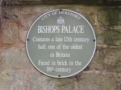 Bishop's Palace Plaque, Hereford