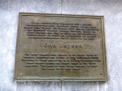 Plaque, Keyset's Lane