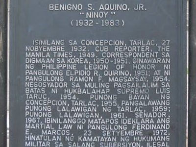 Benigno S. Aquino, Jr. historical marker
