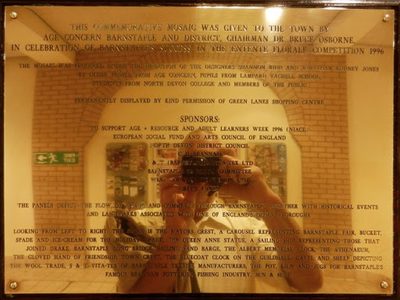 A Brass Plaque Near The Toilets In The Green Lanes Shopping Centre