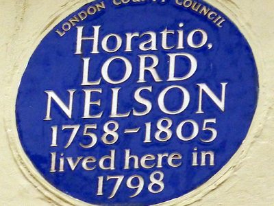 Horatio, Lord Nelson 1758-1805 lived here in 1798