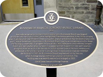 Runnymede Branch, Toronto Public Library 1930