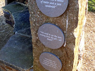 Inscriptions in the wndbreak at Horden Grassland Nature Reserve
