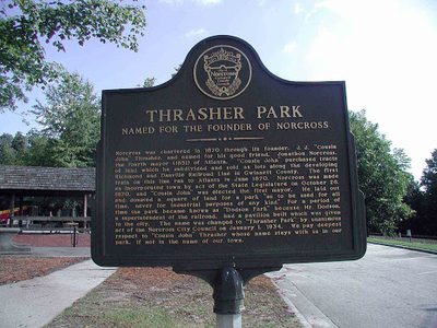 Thrasher Park, Named for the Founder of Norcross