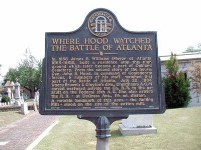 Where Hood Watched the Battle of Atlanta