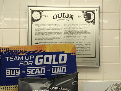 Ouija was Named Here (Obscured by Popcorn Display)