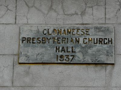 Plaque, Clonaneese Presbyterian Church Hall