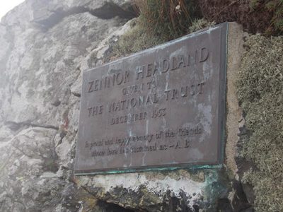 Zennor: plaque of benefaction on Zennor Head