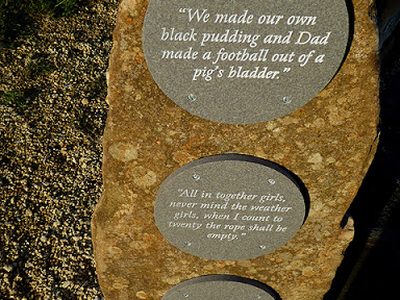 Inscriptions in the windbreak at Horden Grassland Nature Reserve