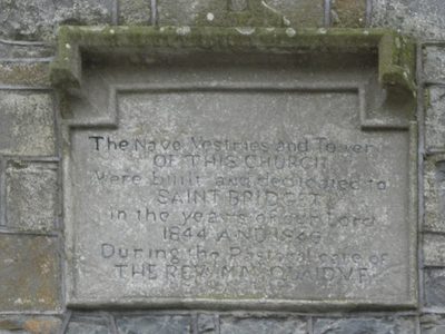 Plaque, St Brigid's Church