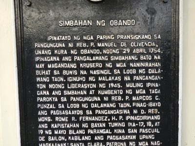 Church of Obando historical marker