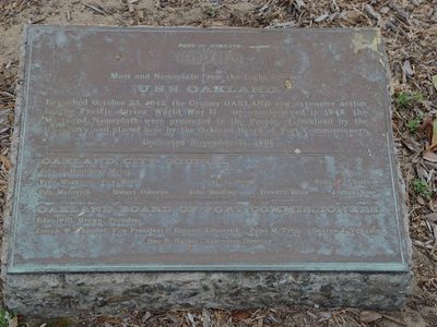 Mast and Nameplate from the Light Cruiser USS Oakland