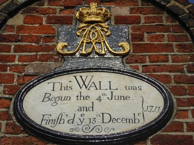 Plaque above Entrance St Ann's Church, Portsmouth, Hampshire