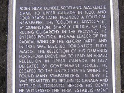 William Lyon Mackenzie 1795-1861