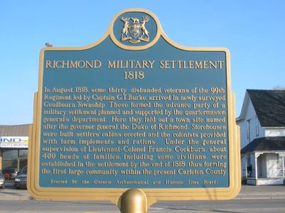 Richmond Military Settlement 1818