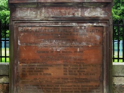 Plaque taken from David Kilpatrick Public School, Leith